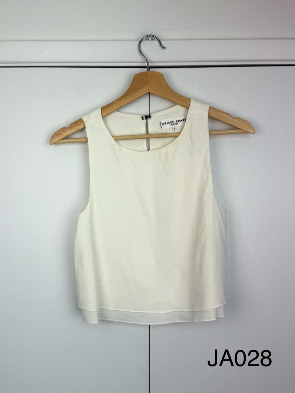 Apiece Apart Agnes Bi-Level Linen Blend Crop Top Size 2